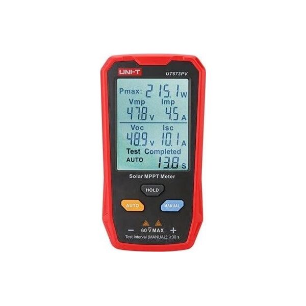 MPPT testeris, 5-800W, 0-35A,  12-60VDC, rankinis/auto rezimas, UNI-T