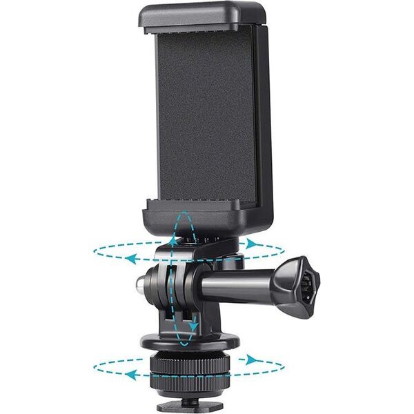 Hurtel Uchwyt na telefon kamerę sportową GoPro z obrotową głowicą Uchwyt na telefon kamerę sportową GoPro z obrotową głowicą