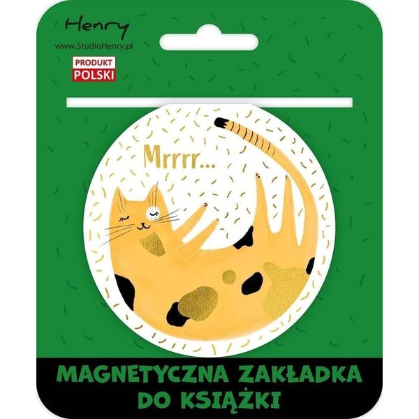 Zakładka magnetyczna kulka 2 kot żółty