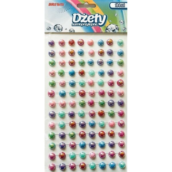 Dżety samoprzylepne perłowe 104szt