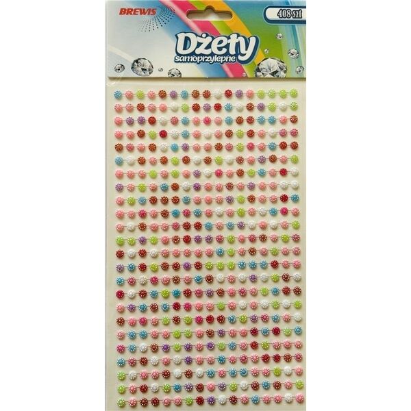 Dżety samoprzylepne kwiatki 3mm 408szt