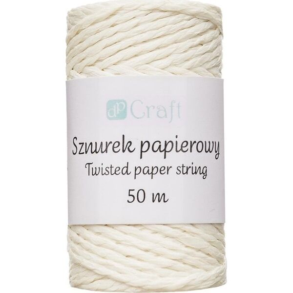 Sznurek papierowy skręcany 50m ecru