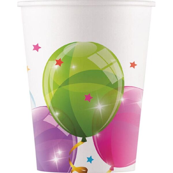 GoDan Kubeczki papierowe Sparkling Balloons 200 ml 8 szt. Godan