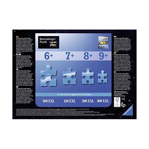 Ravensburger Puzzle dla dzieci Ravensburger 13670 - jednorożce w świetle księżyca 100 elementów XXL - puzzle dla dzieci od 6 lat - świeci w ciemności