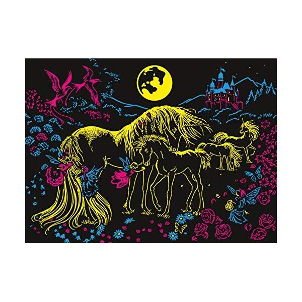 Ravensburger Puzzle dla dzieci Ravensburger 13670 - jednorożce w świetle księżyca 100 elementów XXL - puzzle dla dzieci od 6 lat - świeci w ciemności