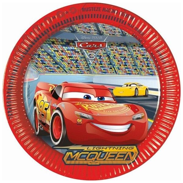 PROCOS Talerzyki papierowe Cars 3, 23cm, 8 szt. (plastic-free)