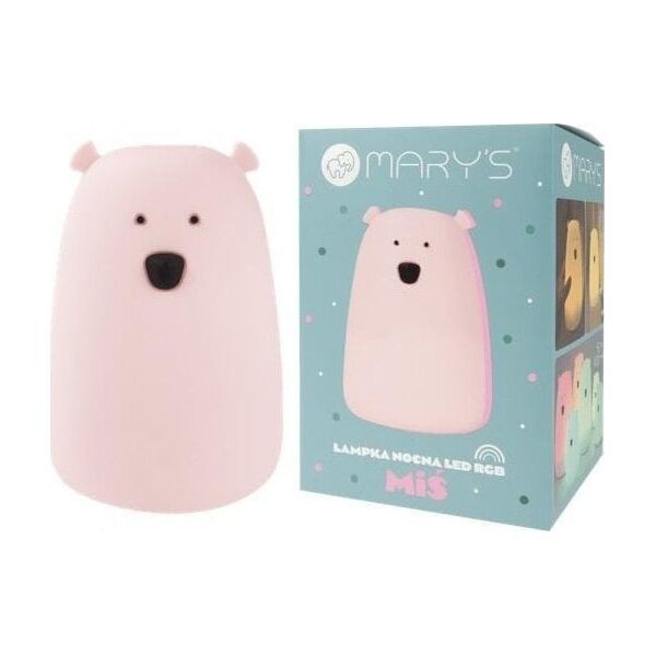 Lampka nocna LED RGB+WW + R/C miś duży różowy