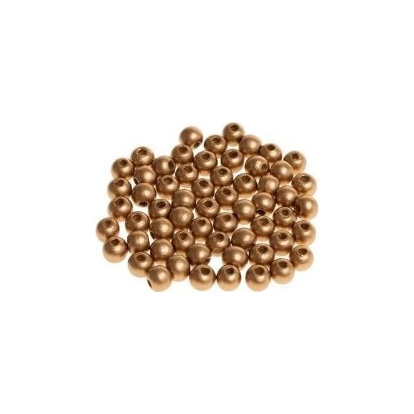 Koraliki drewniane do nawlekania złote 10mm 60szt