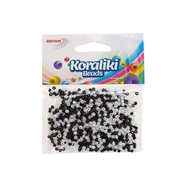 Koraliki akrylowe do nawlekania białe czarne 35mm
