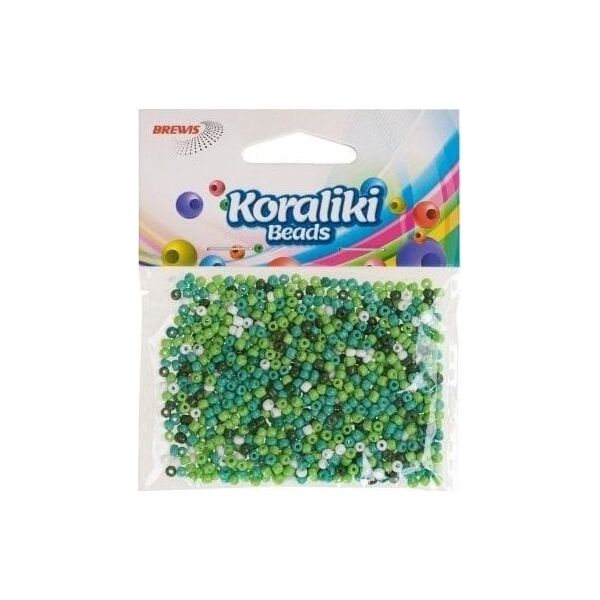 Koraliki akrylowe do nawlekania białe zielone 35mm