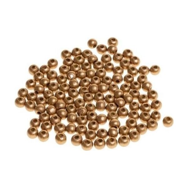 Koraliki drewniane do nawlekania złote 8mm 120szt
