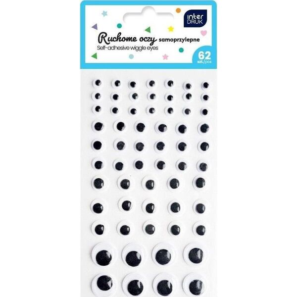 Oczy ruchome samoprzylepne 62szt