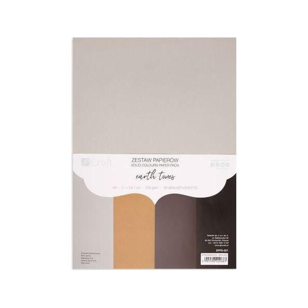 ZESTAW PAPIERÓW 220G - EARTH TONES, A4, 20 ARK.