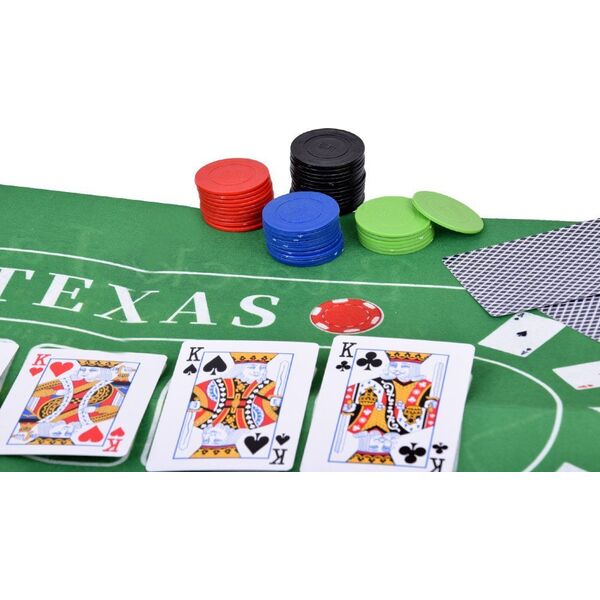 Zestaw Gra karciana 2w1 Poker i BlackJack Żetony + karty + plansza GR0706