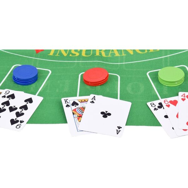 Zestaw Gra karciana 2w1 Poker i BlackJack Żetony + karty + plansza GR0706