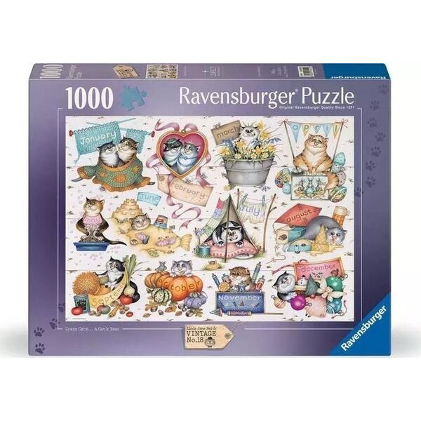 Puzzle 1000 Kalendarz Szalonych Kotów