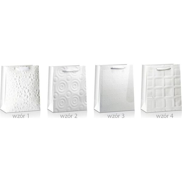 Torba prezentowa Lux biała 32x26x10cm MIX
