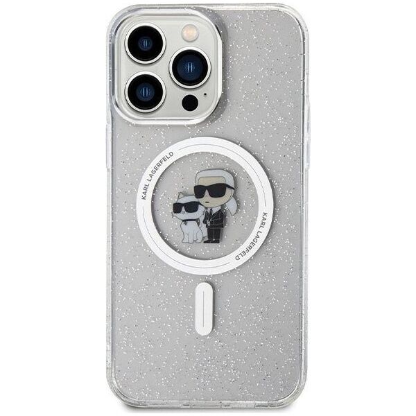 Karl Lagerfeld Etui Karl Lagerfeld KLHMP14XHGKCNOT Apple iPhone 14 Pro Max hardcase Karl&Choupette Glitter MagSafe transparent