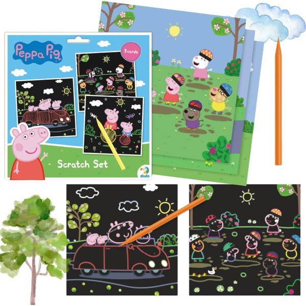 Dodo ZDRAPKA ARTYSTYCZNA ŚWINKA PEPPA MALOWANIE METODĄ SCRATCH DLA NAJMŁODSZYCH