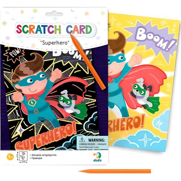 Dodo ZDRAPKA ARTYSTYCZNA SUPERBOHATEROWIE MALOWANIE METODĄ SCRATCH DLA DZIECI