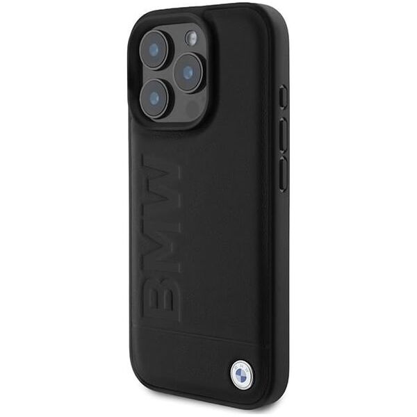 BMW BMW BMHMP16LSLLBK iPhone 16 Pro 6.3" czarny/black hardcase Leather Hot Stamp MagSafe