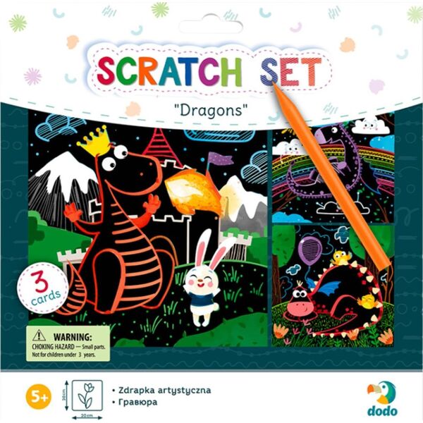 Dodo Zdrapka Artystyczna "Smoki" Wydrapywanka Metoda Scratch Dla Dzieci Obrazki