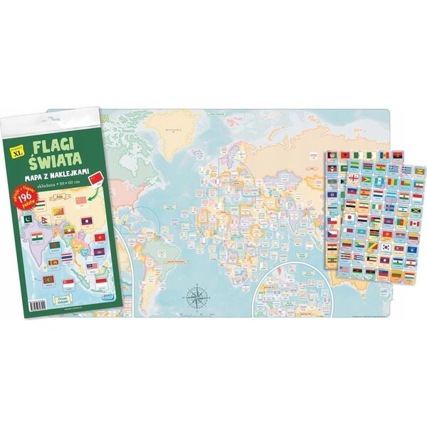 Wydawnictwo Jako Flagi świata. Mapa z naklejkami