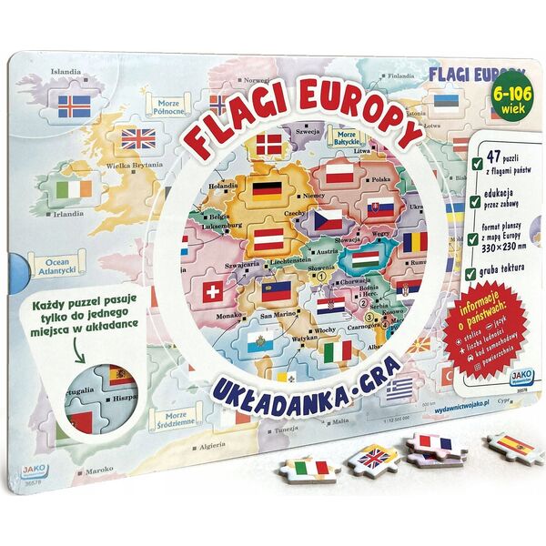 Wydawnictwo Jako Flagi Europy. Układanka/gra