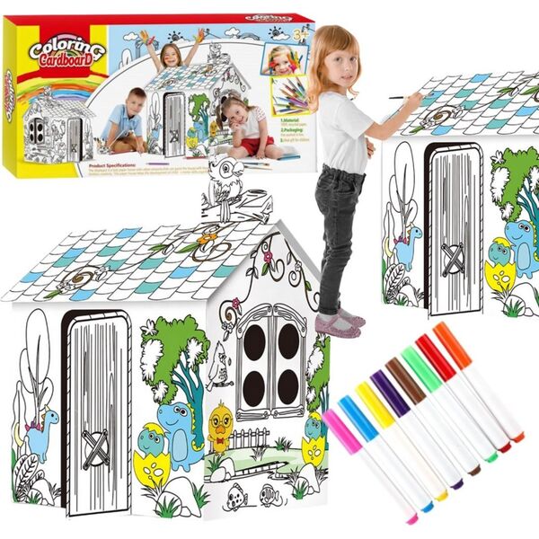Domek kartonowy do malowania XXL