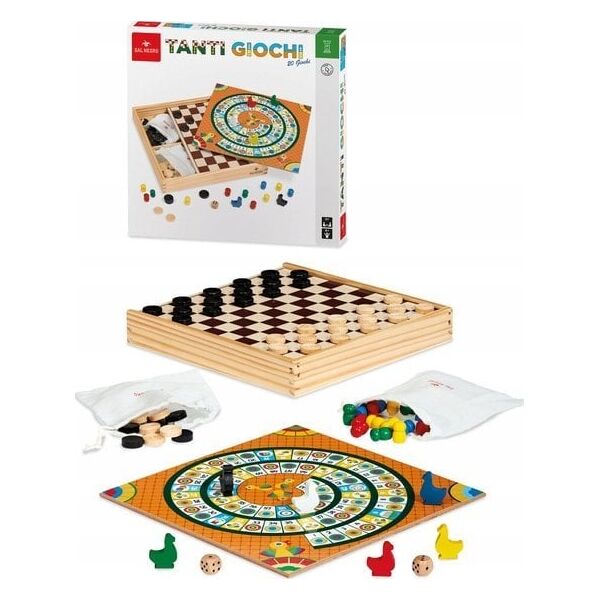 Drewniane gry rodzinne i planszowe 20 w 1