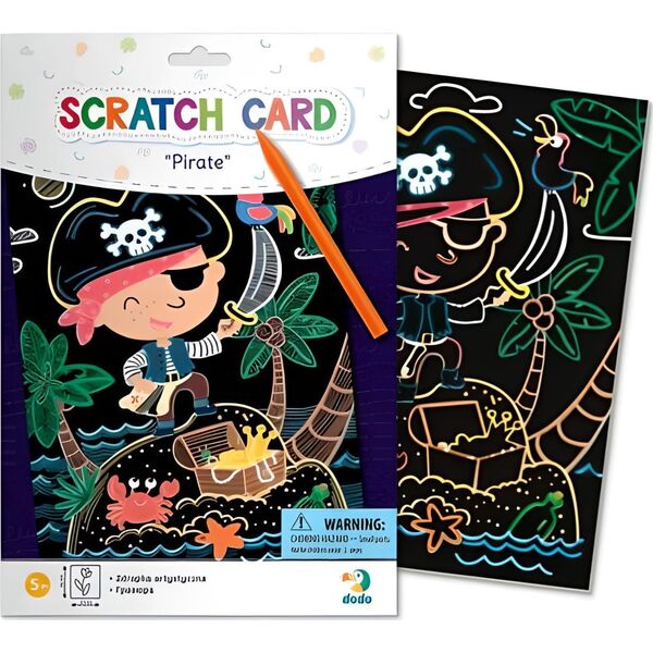 Dodo ZDRAPKA ARTYSTYCZNA PIRAT MALOWANIE METODĄ SCRATCH DLA NAJMŁODSZYCH