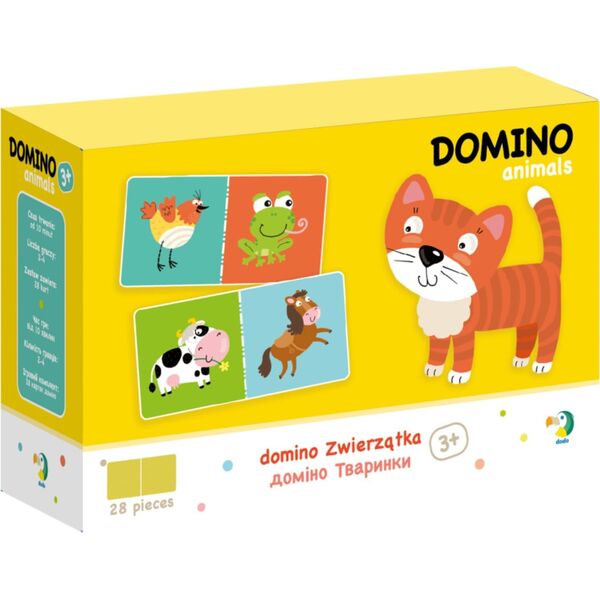 Dodo GRA DOMINO ZWIERZĄTKA DLA DZIECI KOLOROWE KARTY DO ZABAWY DLA NAJMŁODSZYCH