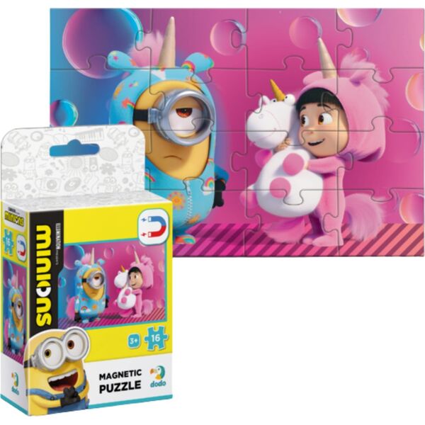 Dodo MAGNETYCZNE PUZZLE MINIONKI 16 ELEMENTÓW DO UŁOŻENIA DLA NAJMŁODSZYCH