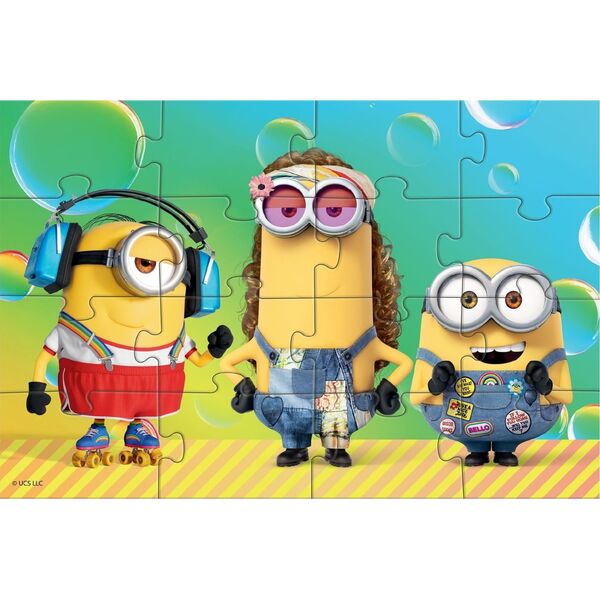 Dodo PUZZLE MAGNETYCZNE "MINIONKI" 16 KOLOROWYCH ELEMENTÓW DO UŁOŻENIA