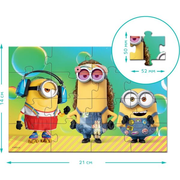 Dodo PUZZLE MAGNETYCZNE "MINIONKI" 16 KOLOROWYCH ELEMENTÓW DO UŁOŻENIA