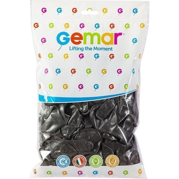 Balony metal czarne 100szt