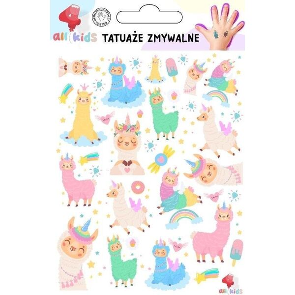 Tatuaże zmywalne dla dzieci Wesołe lamy