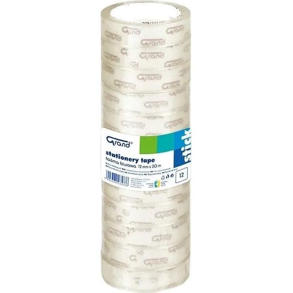 Taśma biurowa 12mmx20m (12szt) GRAND