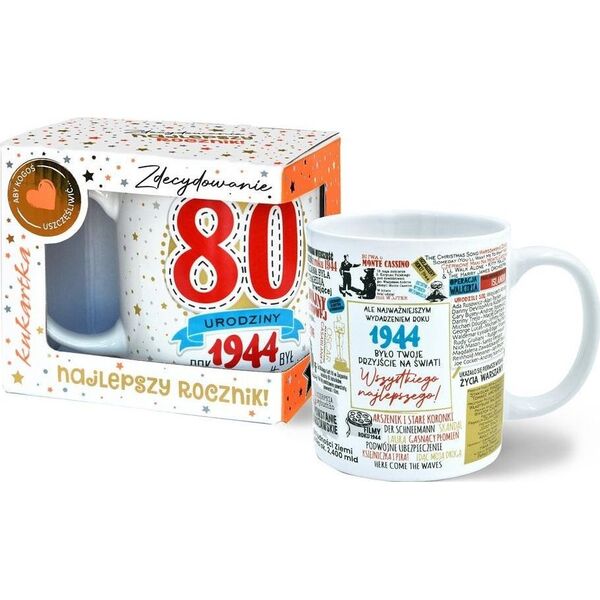 Kubek Premium Q Urodziny 80 (roczniki)