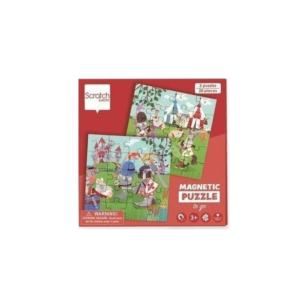 Puzzle magnetyczne 20x2 + książka Rycerze