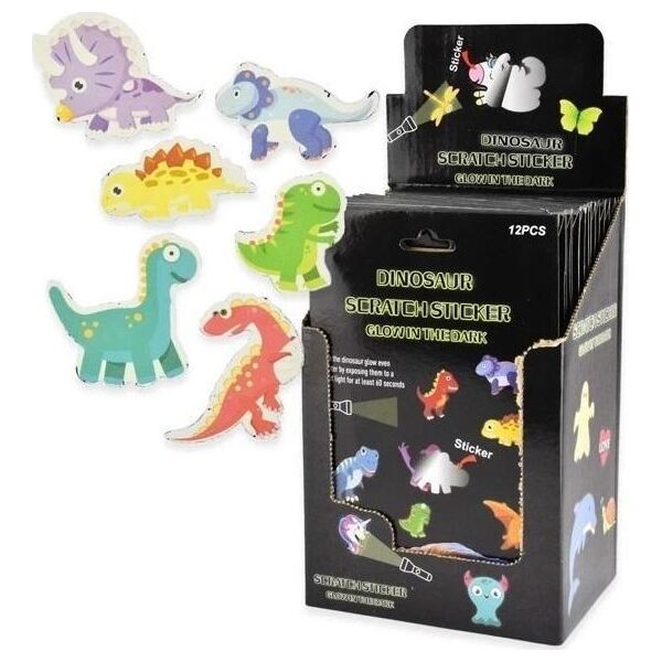 Naklejki zdrapki świecące w ciemności Dinozaury
