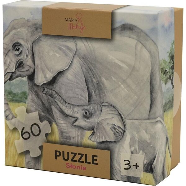 Puzzle 60el Słonie