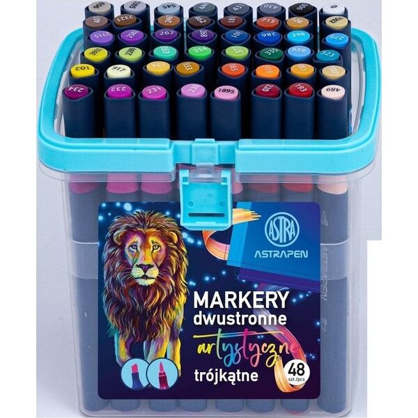Markery trójkątne dwustronne 48 kol ASTRA
