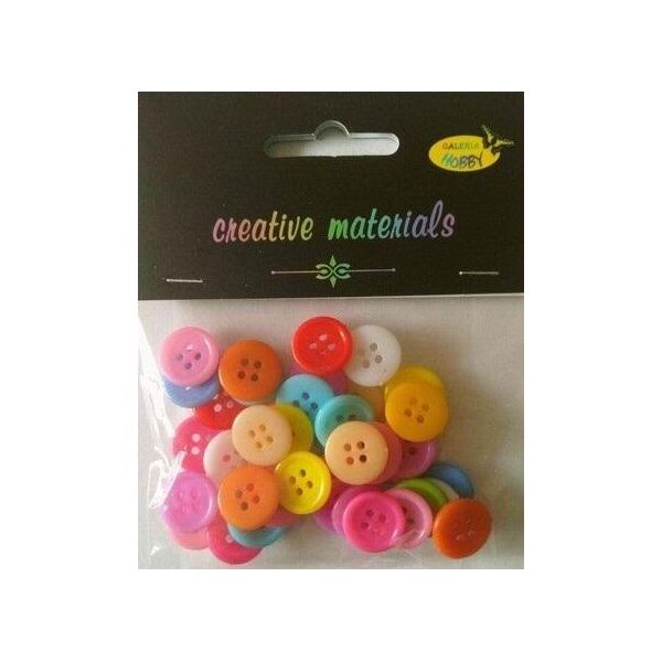 Guziki pastelowe kolorowe 15mm 12g ok.40szt