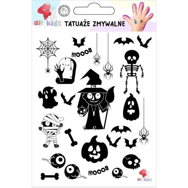 Tatuaże zmywalne dla dzieci Halloween 2
