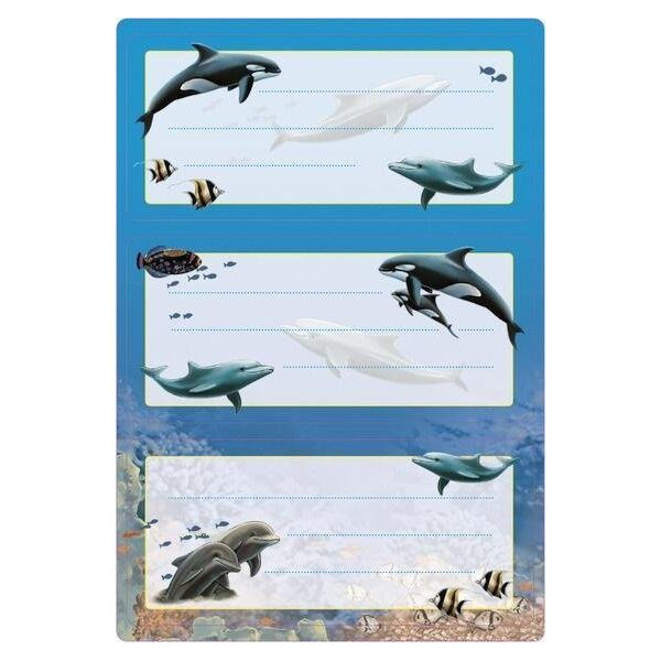 Naklejki szkolne - Delfiny 6szt
