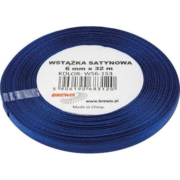 Wstążka satynowa granatowa 6mmx32m