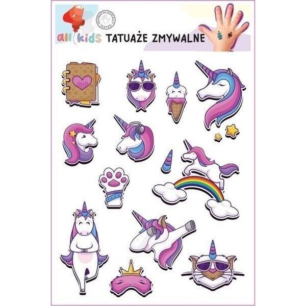 Tatuaże zmywalne dla dzieci Jednorożce 1