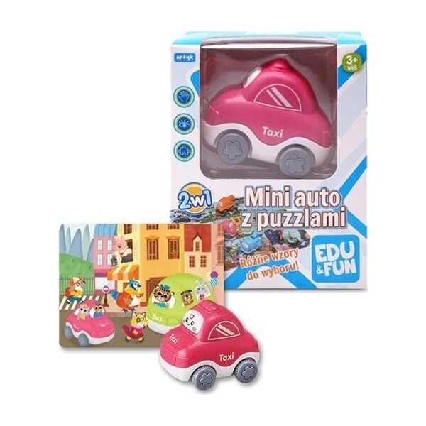 Mini auto z puzzlami taxi Edu&Fun