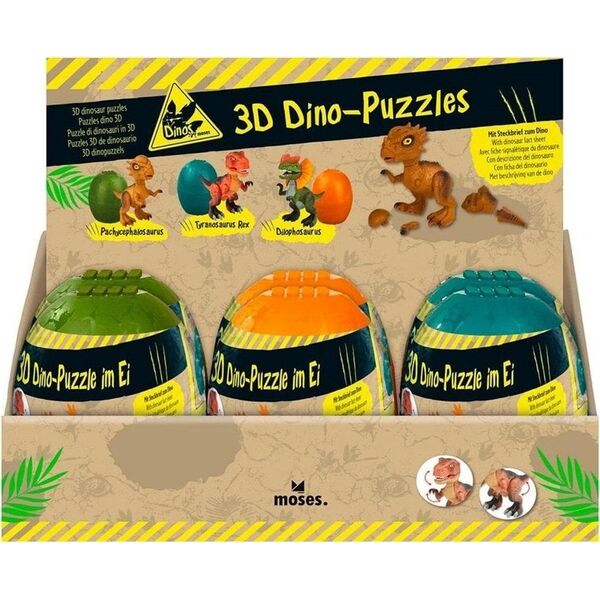 Puzzle Dino 3D w jajku MIX